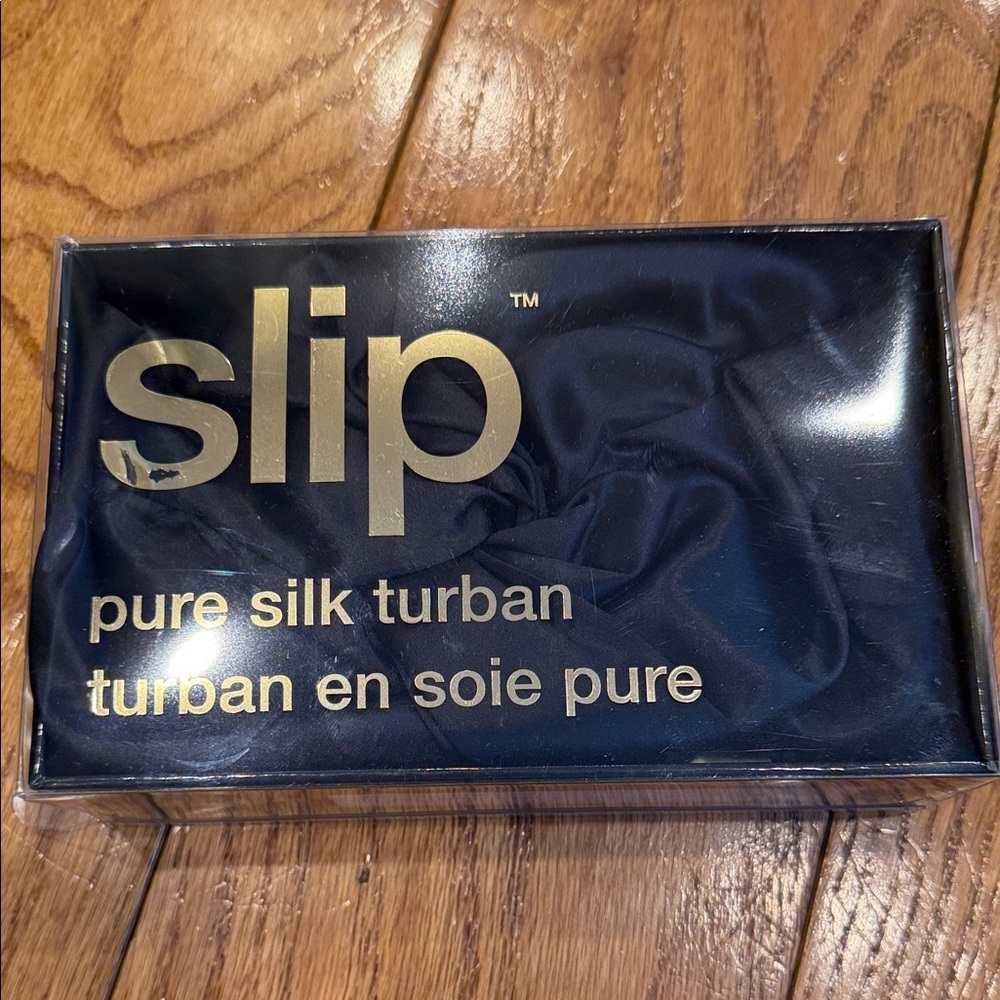 Slip Pure Silk Turban in black